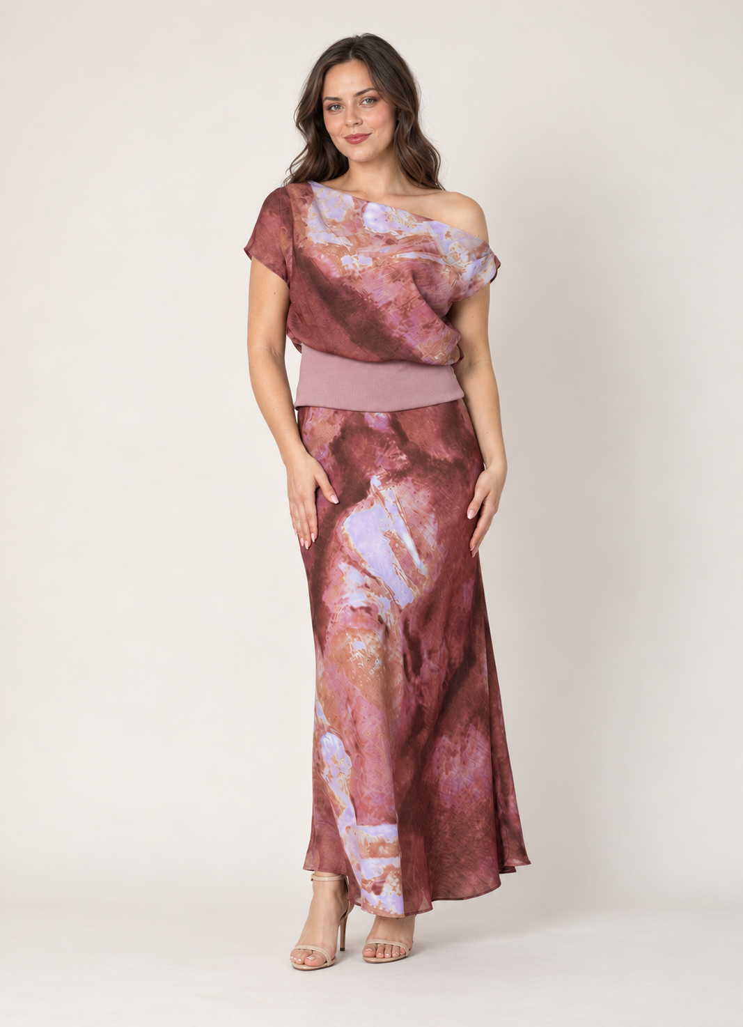 Bias Dye Maxi Skirt