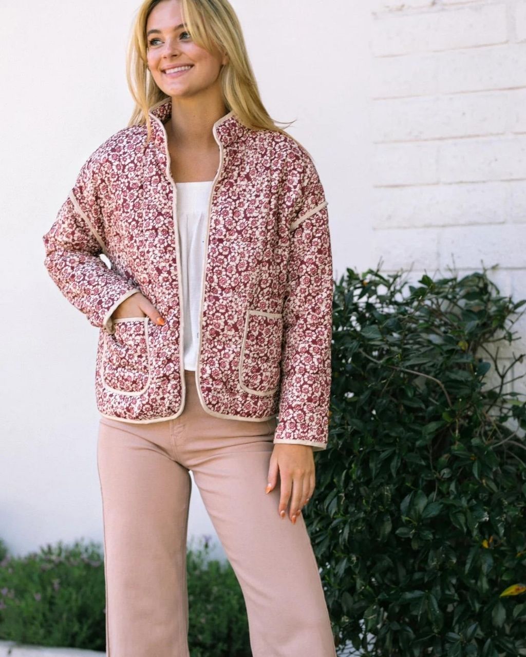 FLORAL PATTERN PATCHWORK JACKET
