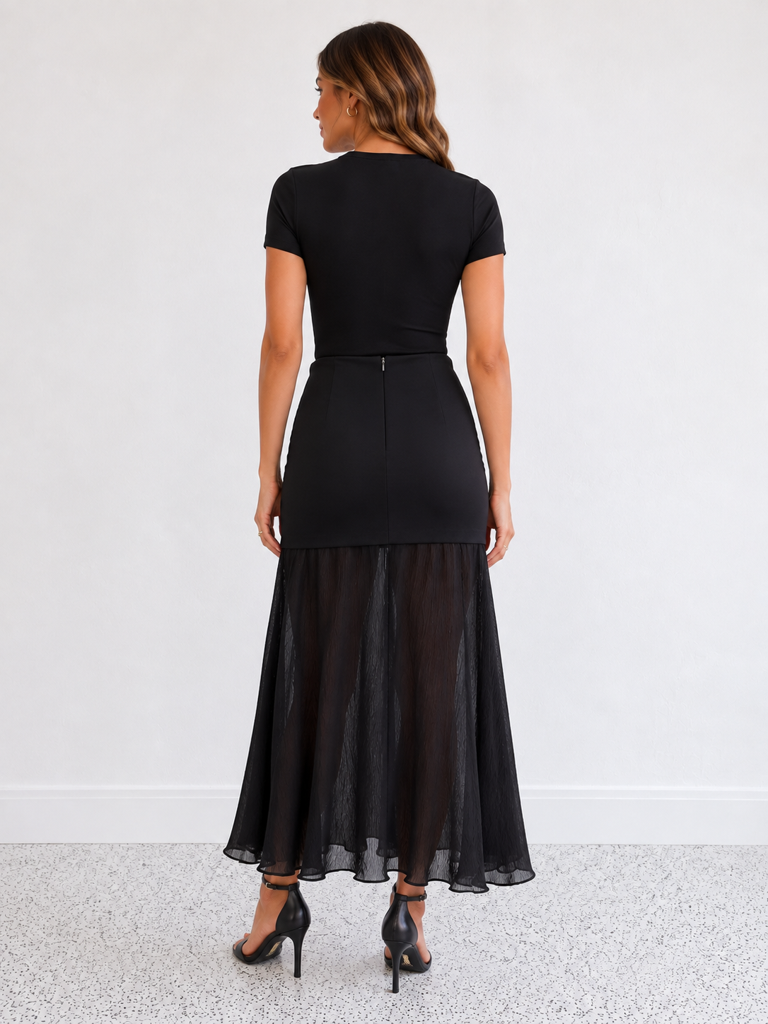 IVY CONTRAST SHEER SKIRT