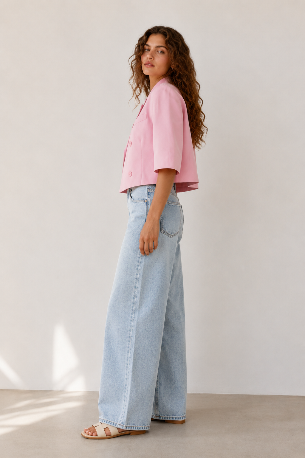Cropped Double-Breasted Jacket