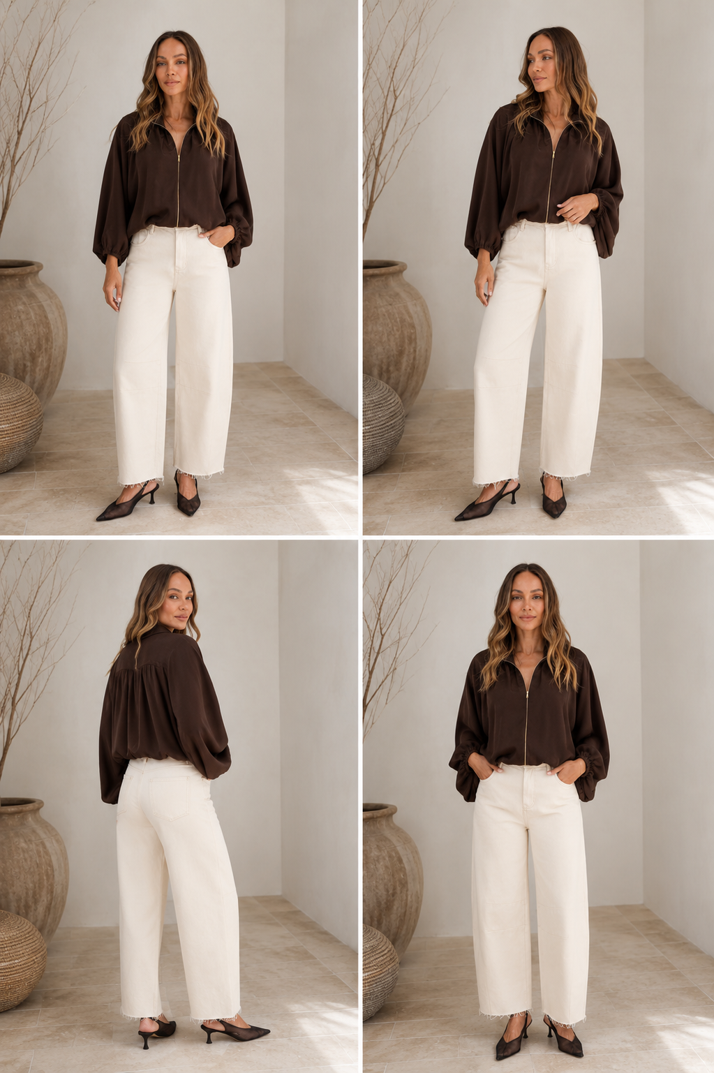 THE BARREL PANT- IVORY