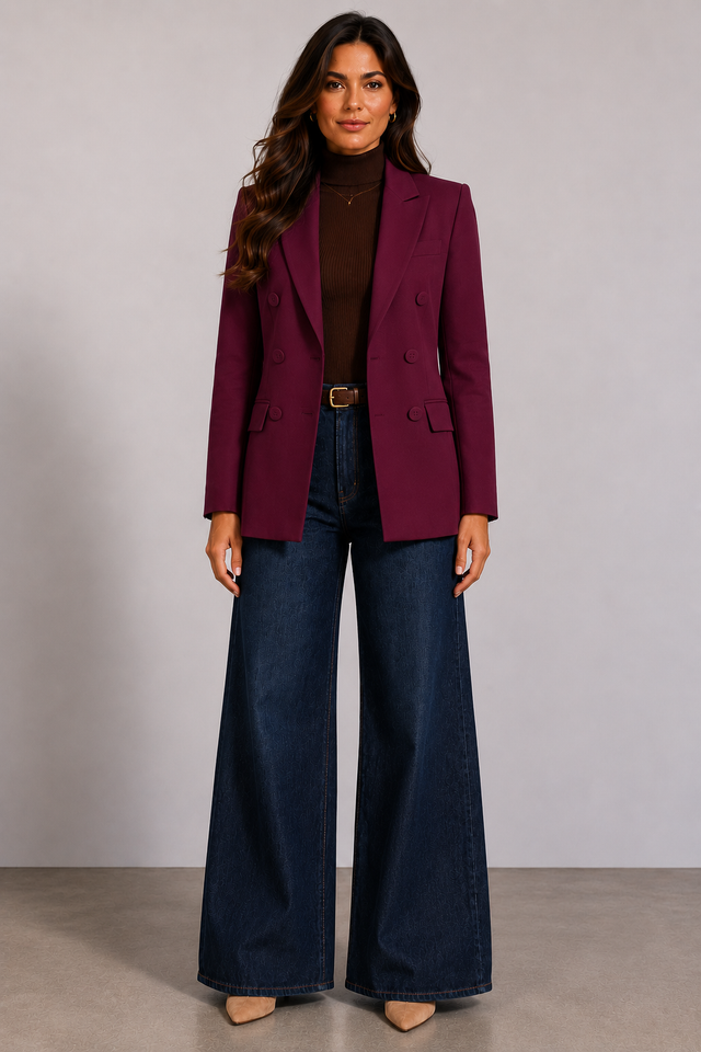 MILAN DB BLAZER - PLUM
