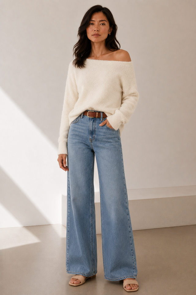 Fluffy Off shoulder Knit