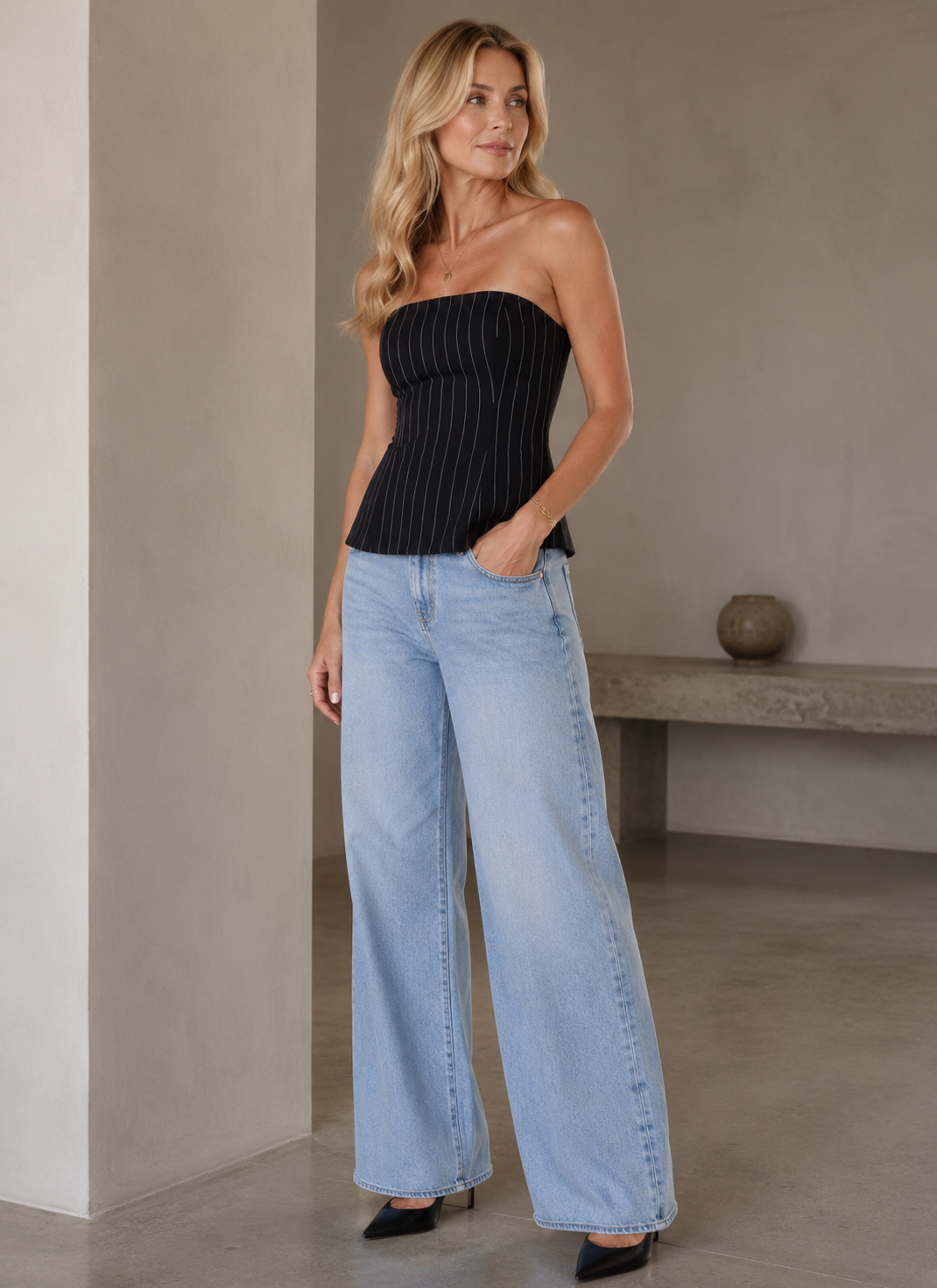 PINSTRIPE BUSTIER