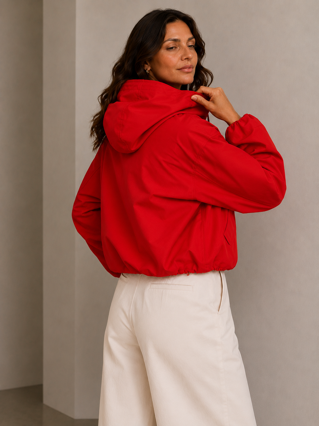FUNNEL NECK SPORT JACKET - RED ( PRE ORDER)