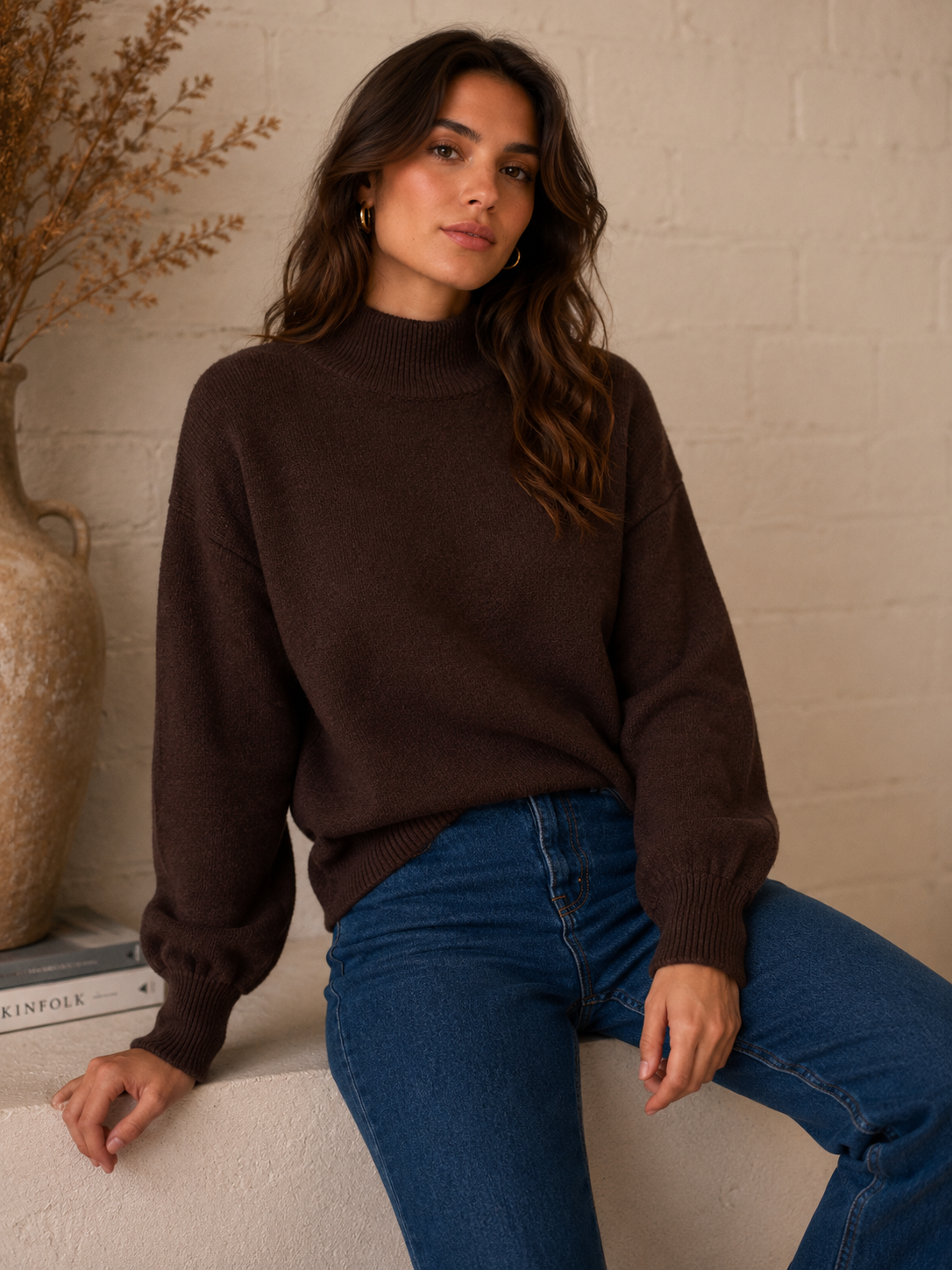 MOHAIR HIGH NECK JUMPER