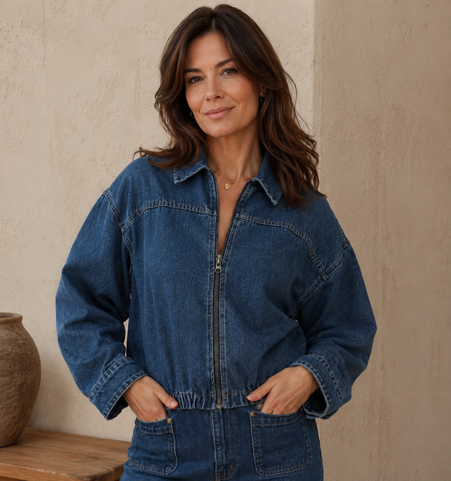 DENIM BOMBER JACKET