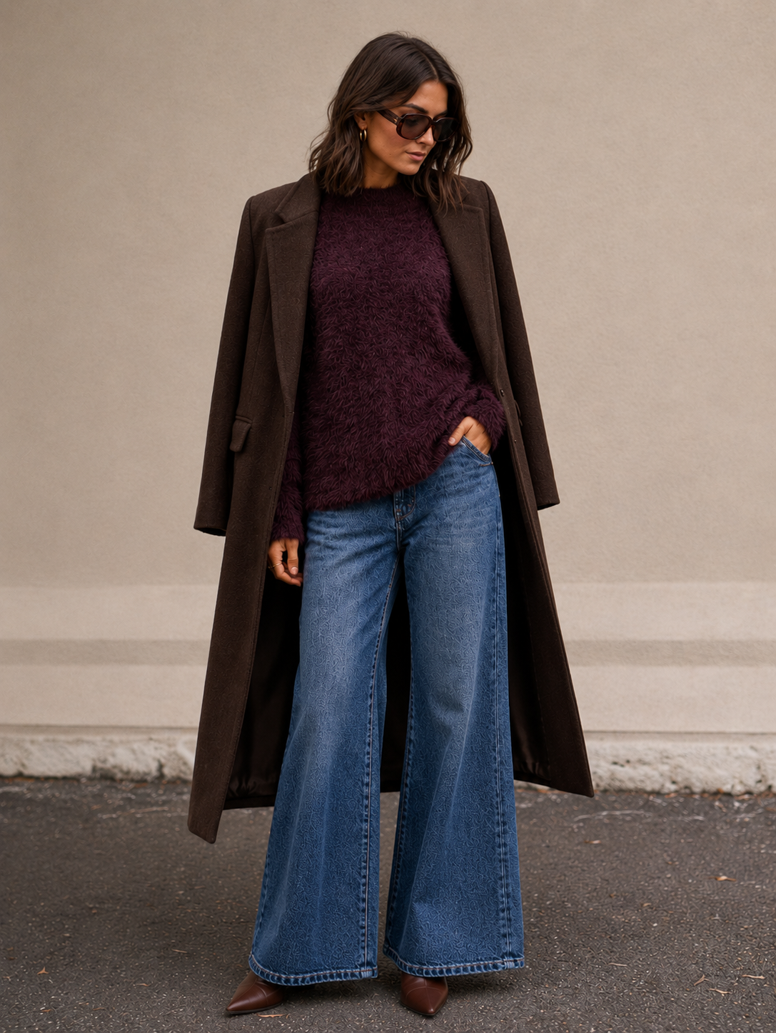 ALLY FLUFFY OS JUMPER - BERRY