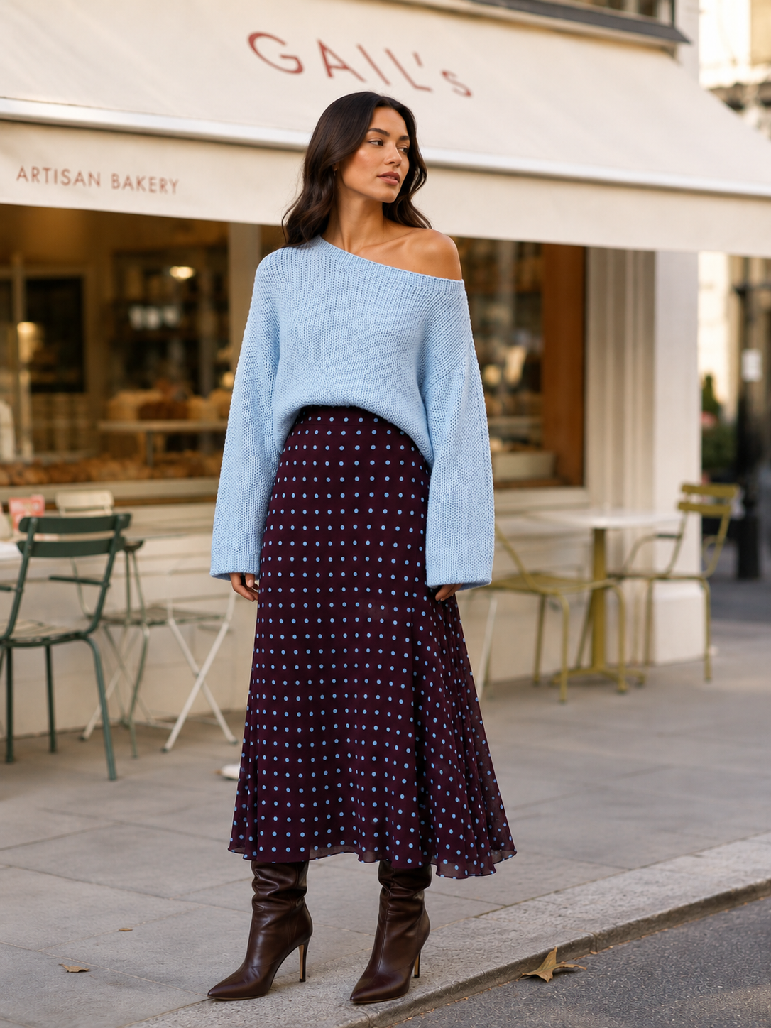 POLKA DOT BIAS SKIRT