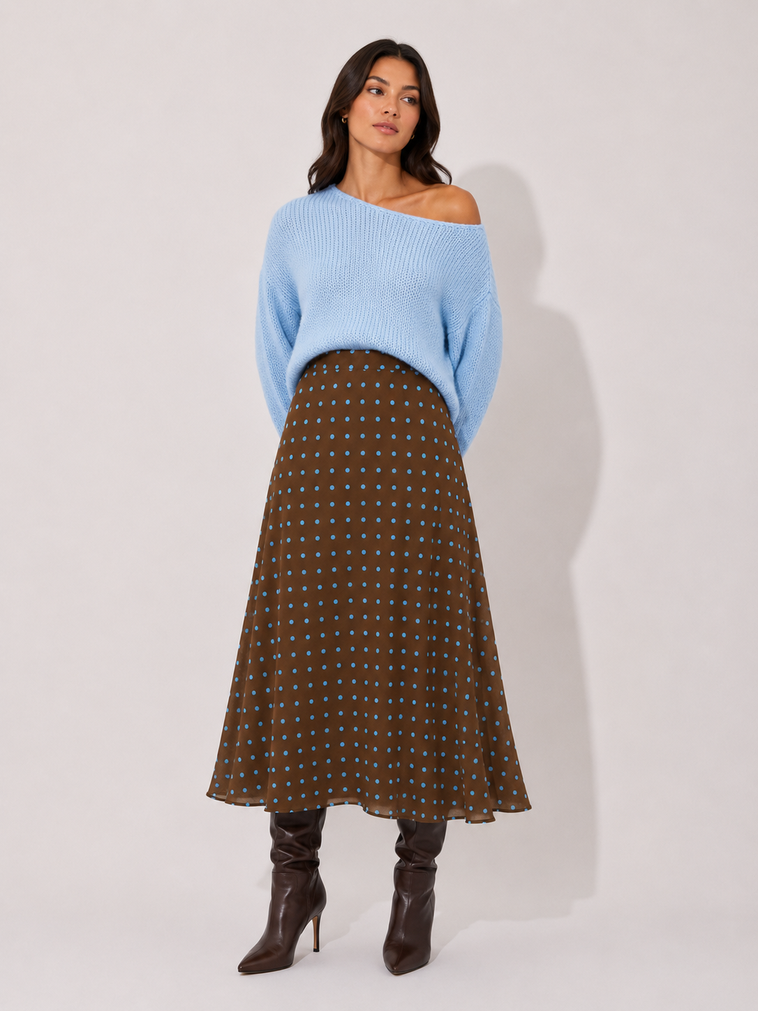 POLKA DOT BIAS SKIRT