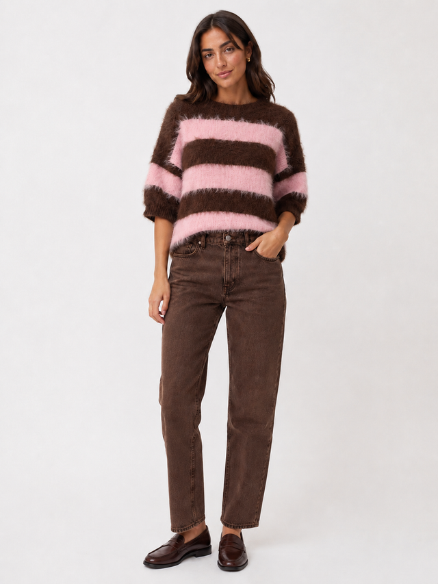 Fluffy Short Sleeve Knit