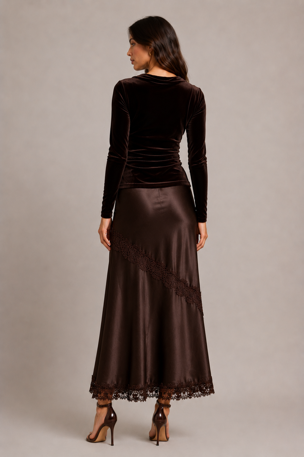 VELVET COWL NECK TOP