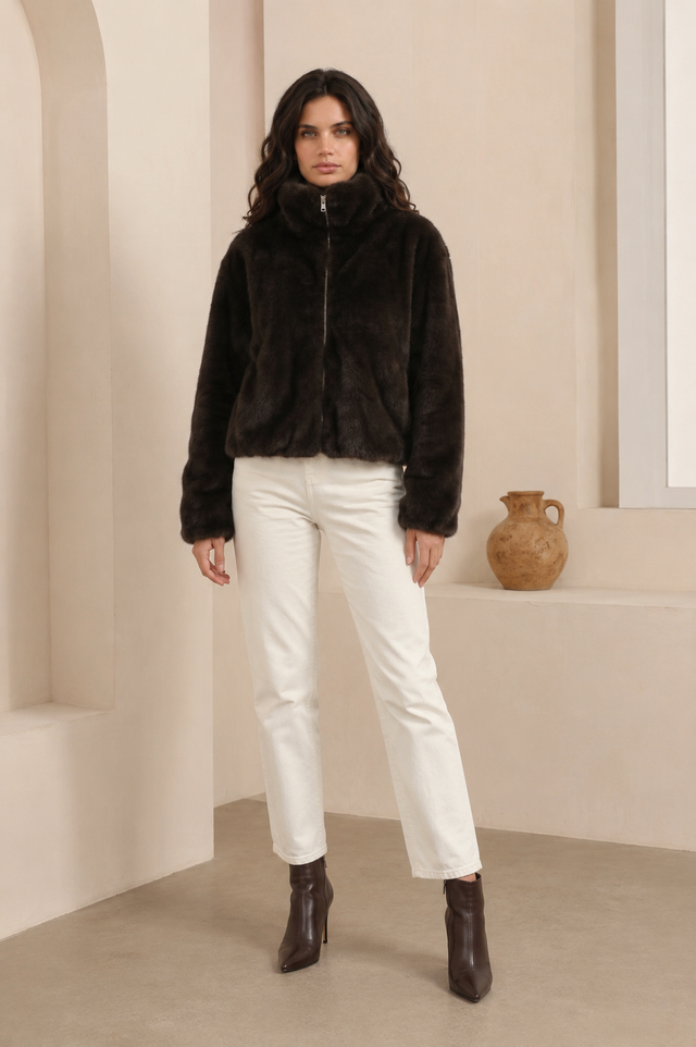 FAUX FUR BOMBER