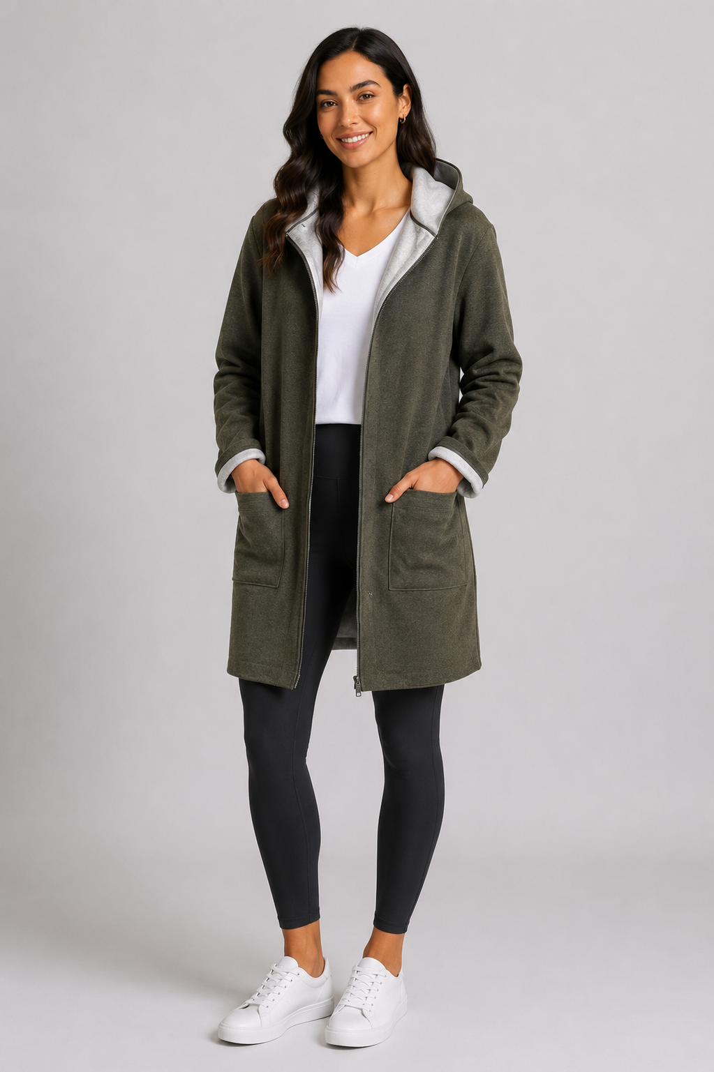 HOODED SWEATER JACKET