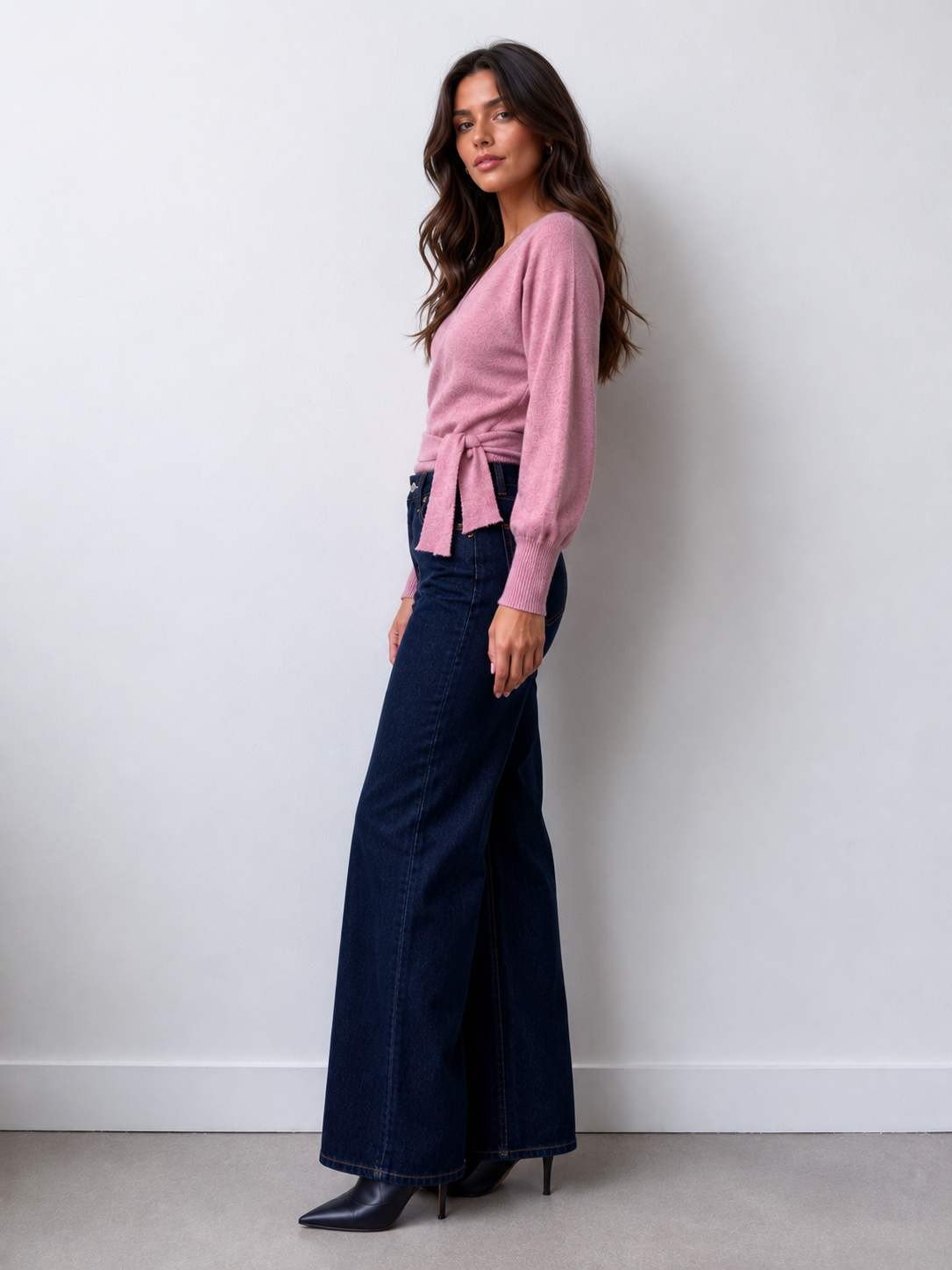 WRAP KNIT TOP - BLUSH