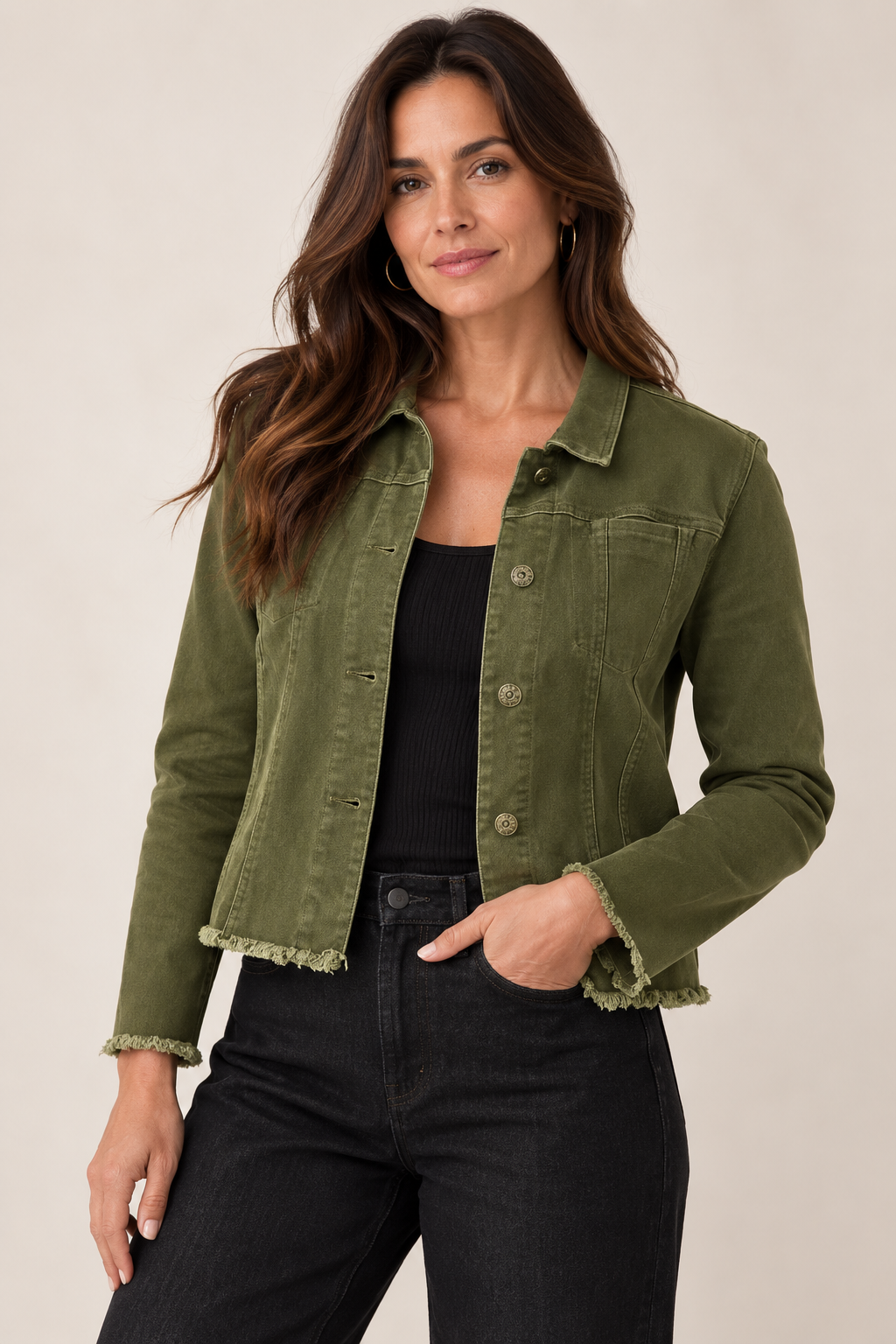 RAW HEM DENIM JACKET