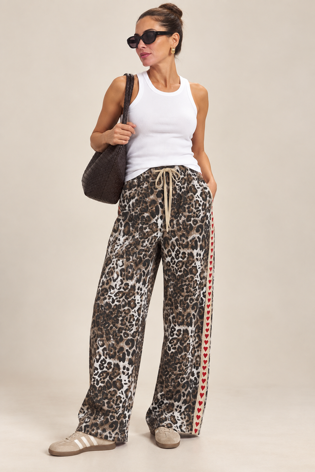 Heart Side Tab  Cotton Pant