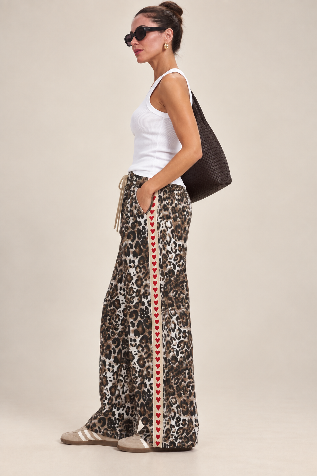 Heart Side Tab  Cotton Pant
