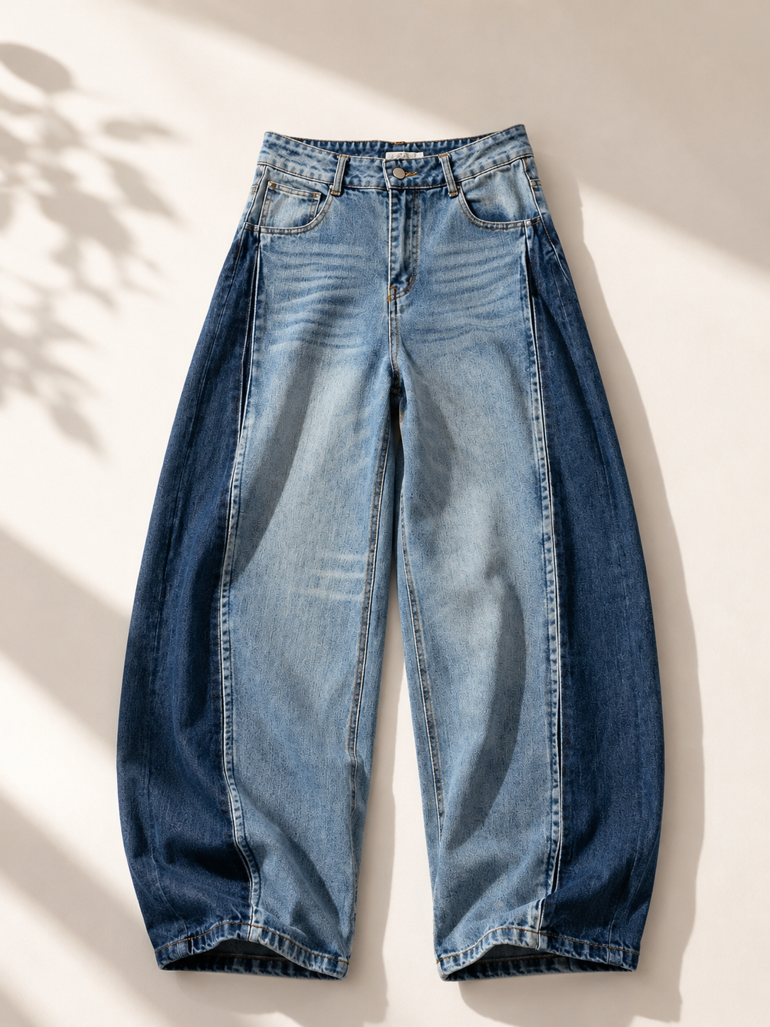 Two Tone Barrel Jeans