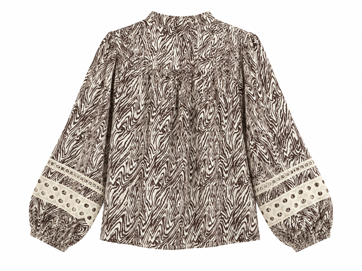 Animal Print Lace Detail Shirt