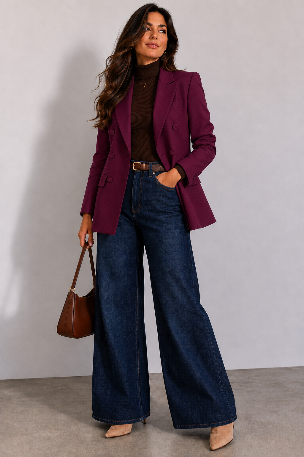 MILAN DB BLAZER - PLUM