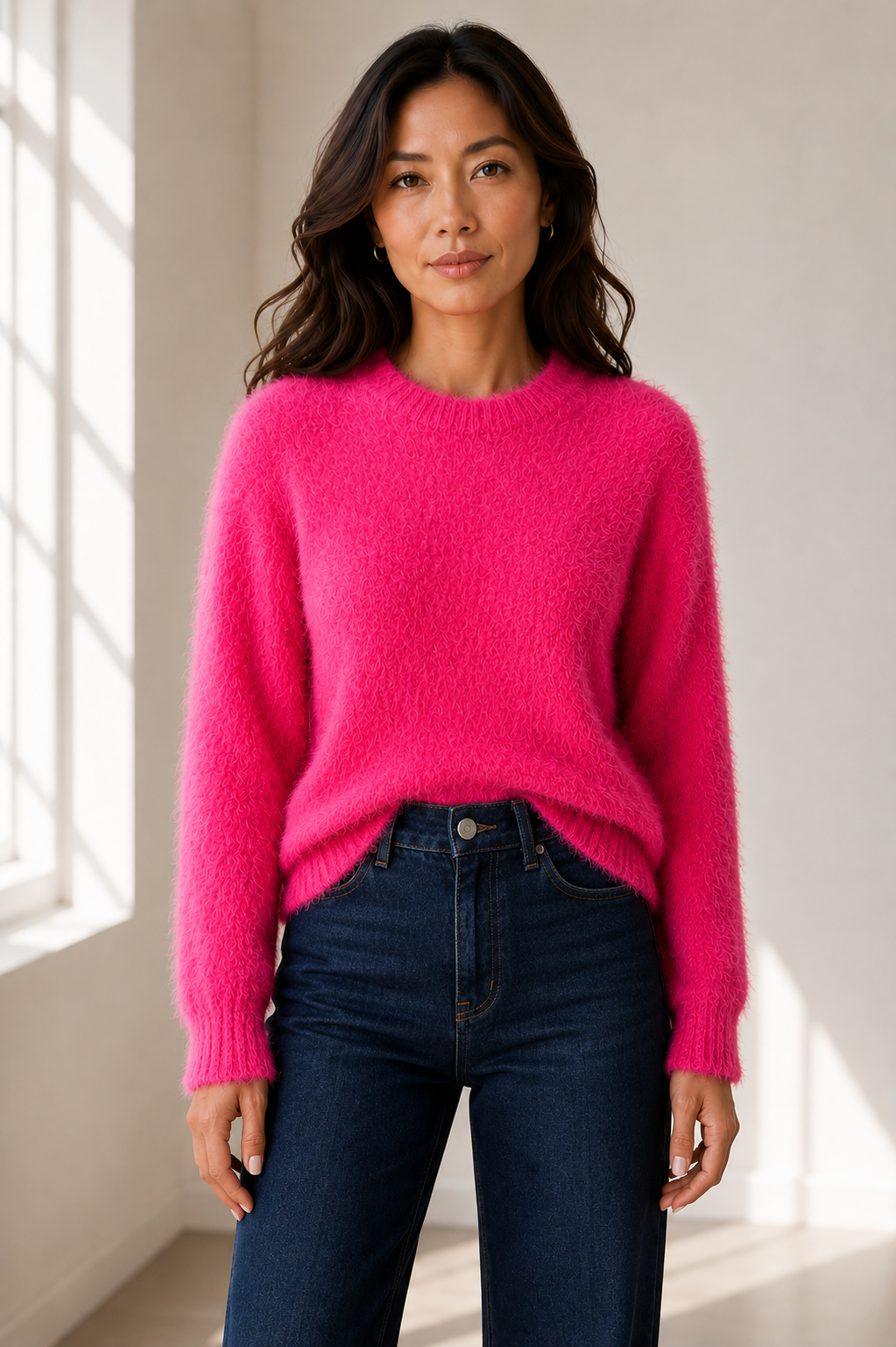 FLUFFY FITTED JUMPER - NEW COLOURS