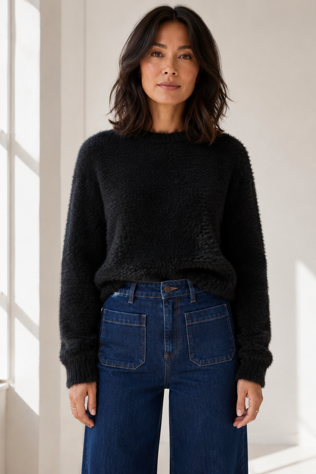 FLUFFY FITTED JUMPER - NEW COLOURS