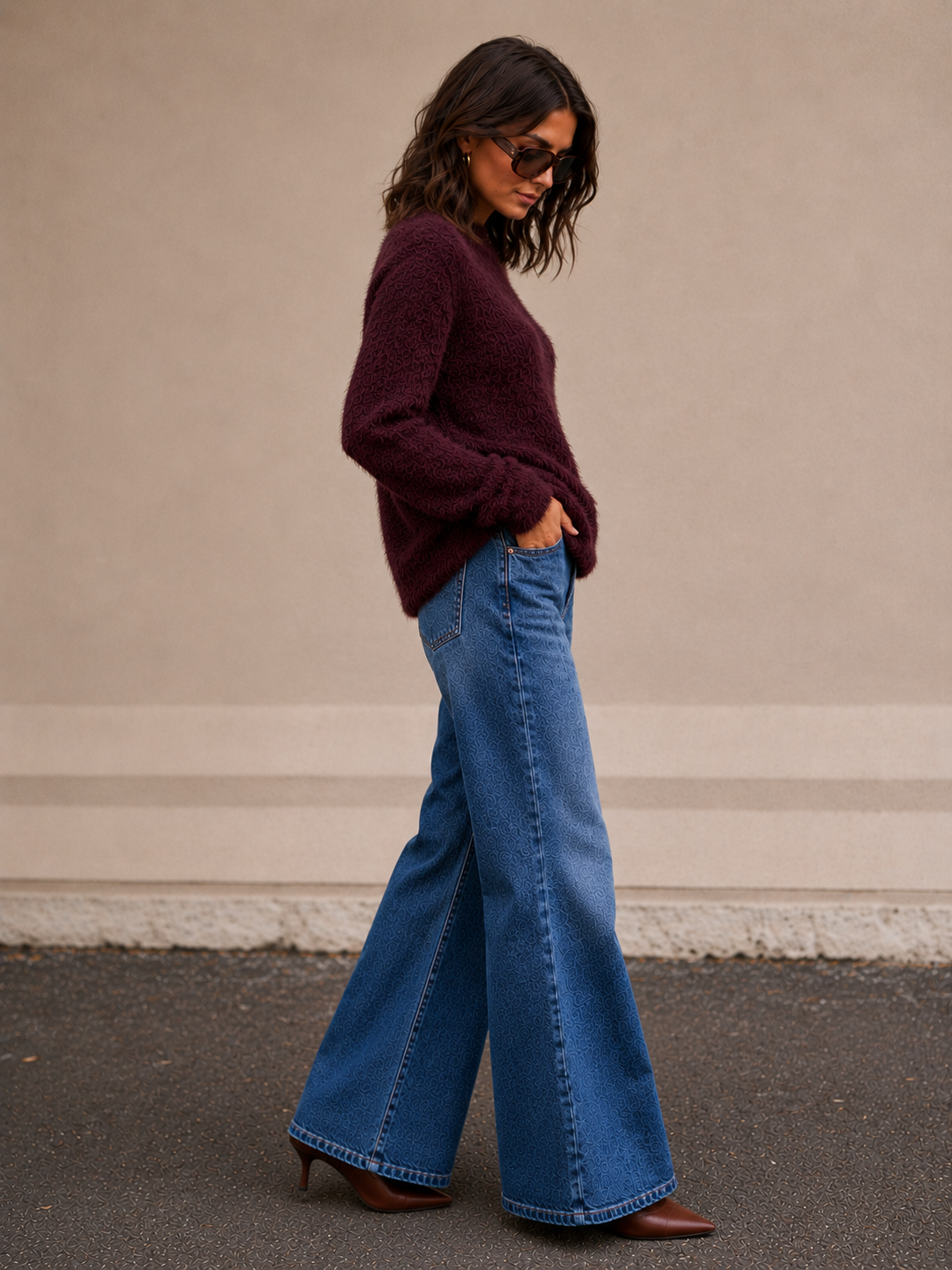 ALLY FLUFFY OS JUMPER - BERRY