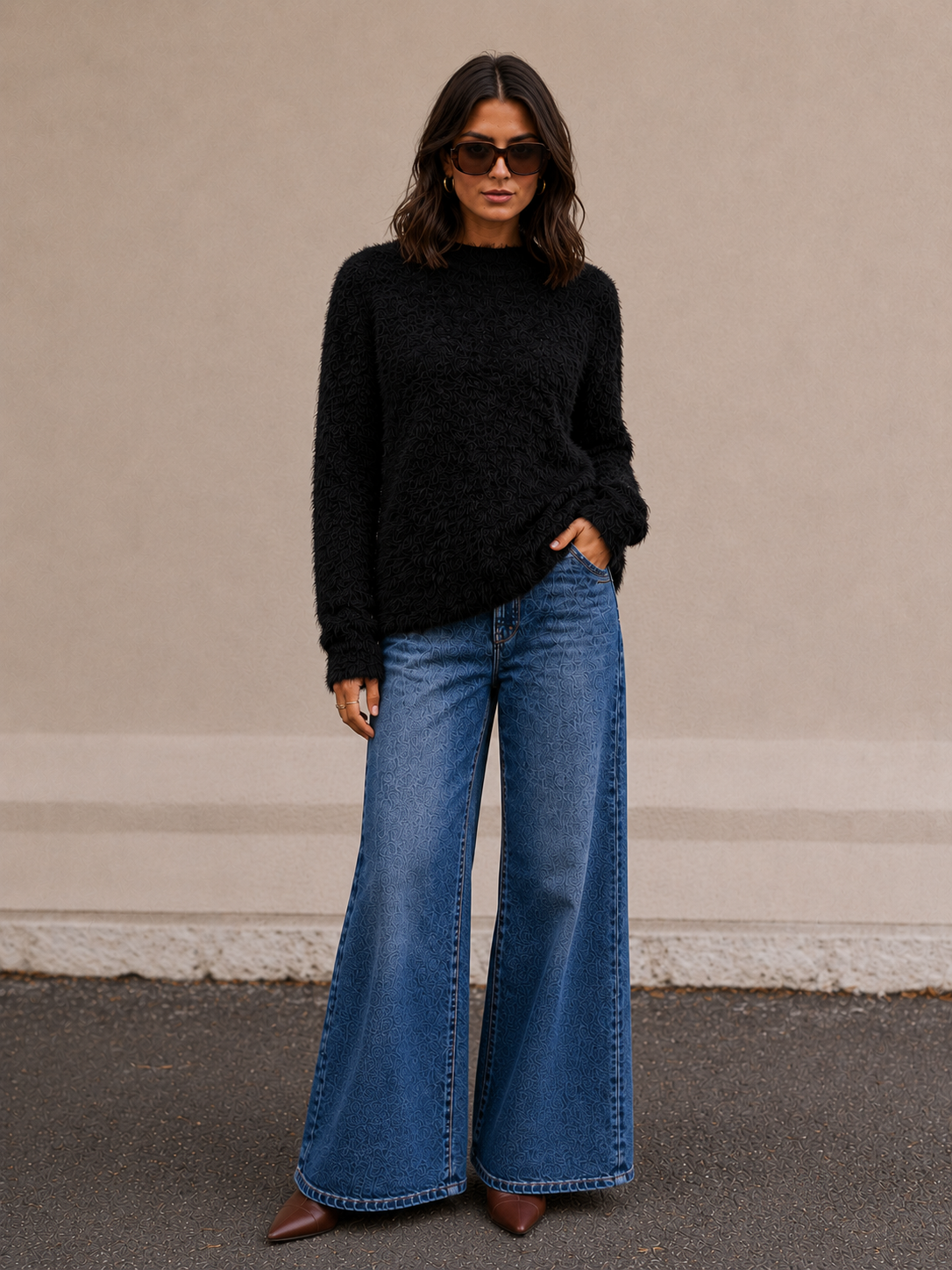 ALLY FLUFFY OS JUMPER - BERRY