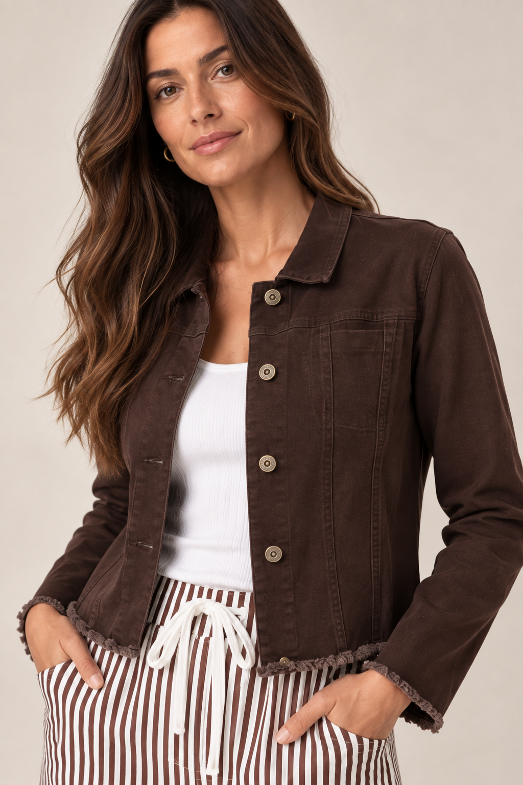 RAW HEM DENIM JACKET