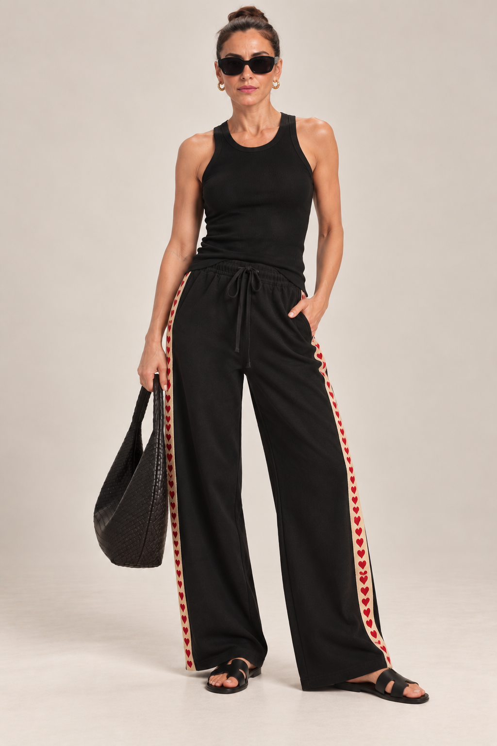 Heart Side Tab  Cotton Pant