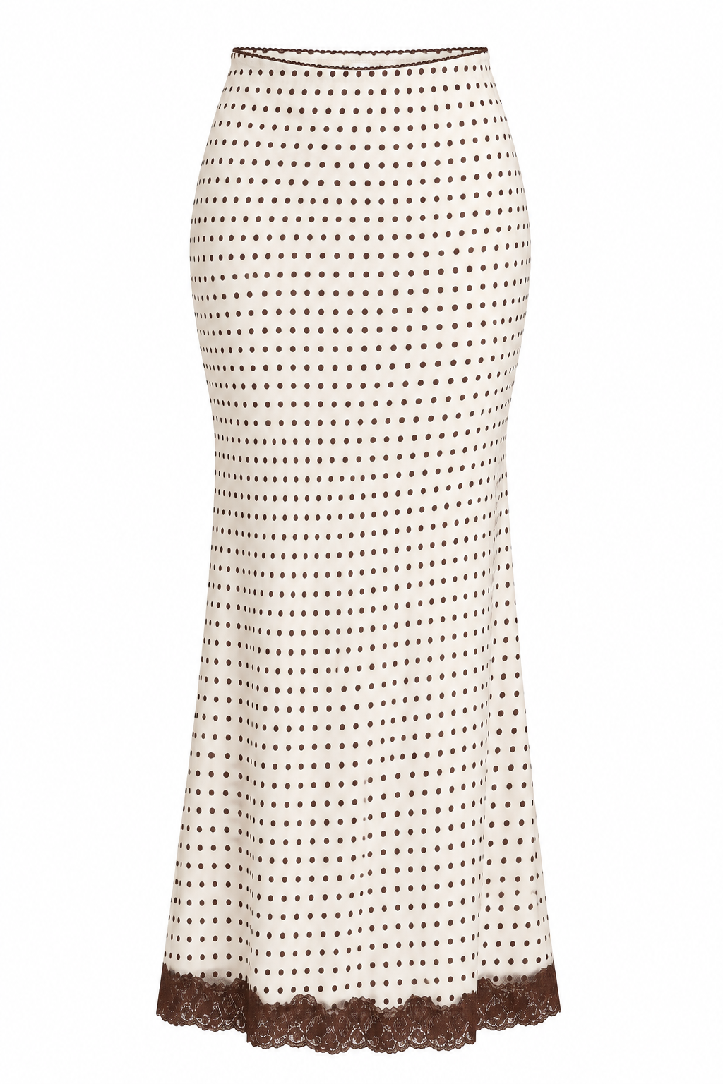 Spot & Lace Bias Cut Skirt