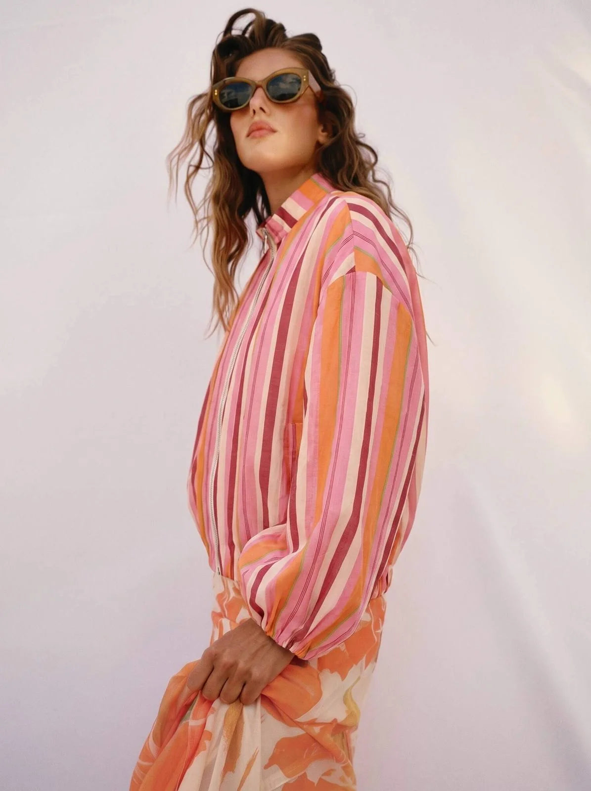 Stripe Bomber Jacket
