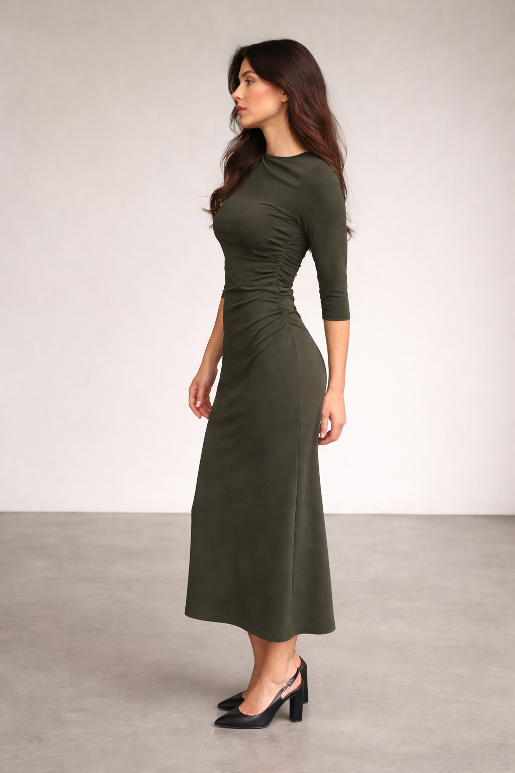 BASIC ROMANO MIDI DRESS