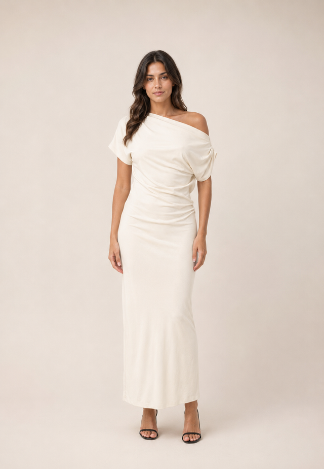 Asymmetrical Stretch Maxi Dress