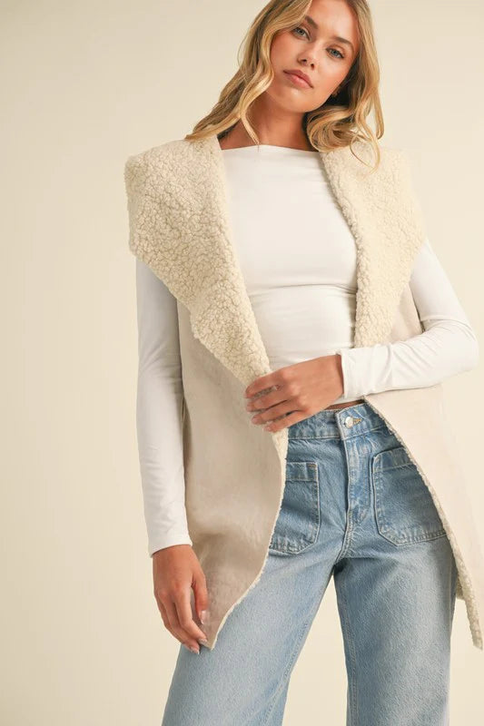 SHERPA FAUX SUEDE VEST