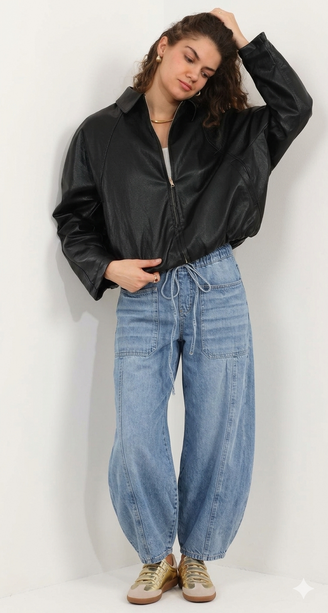 PLEATHER  BOMBER