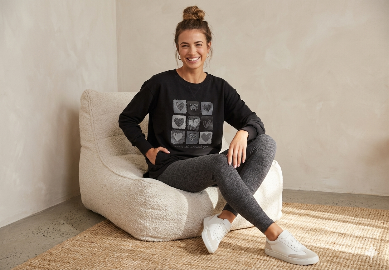 HEART OF HEARTS SWEATER - BLACK