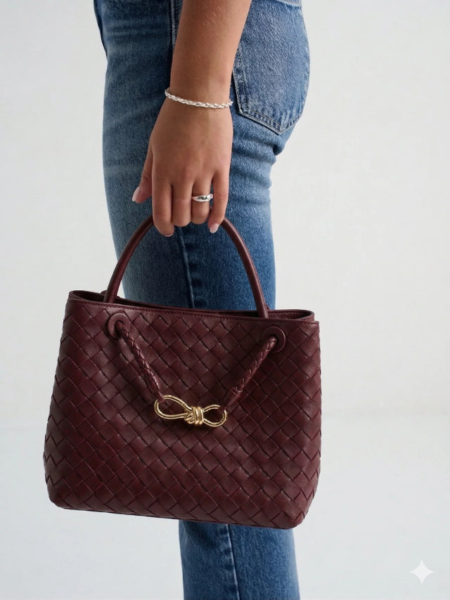 Chantel Burgundy Woven Multiway Handbag