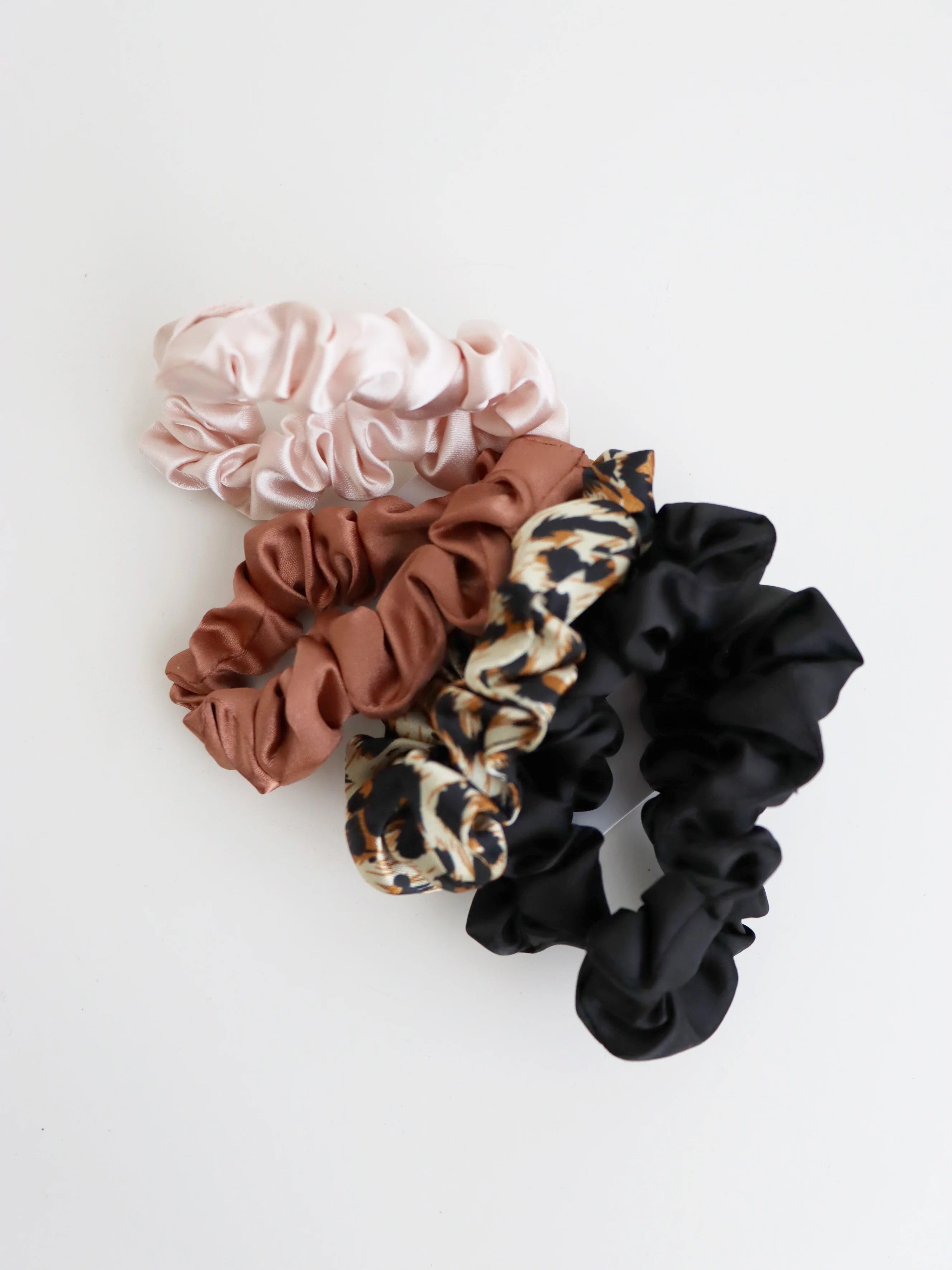 Leopard Mini Scrunchies 5 Pack Set