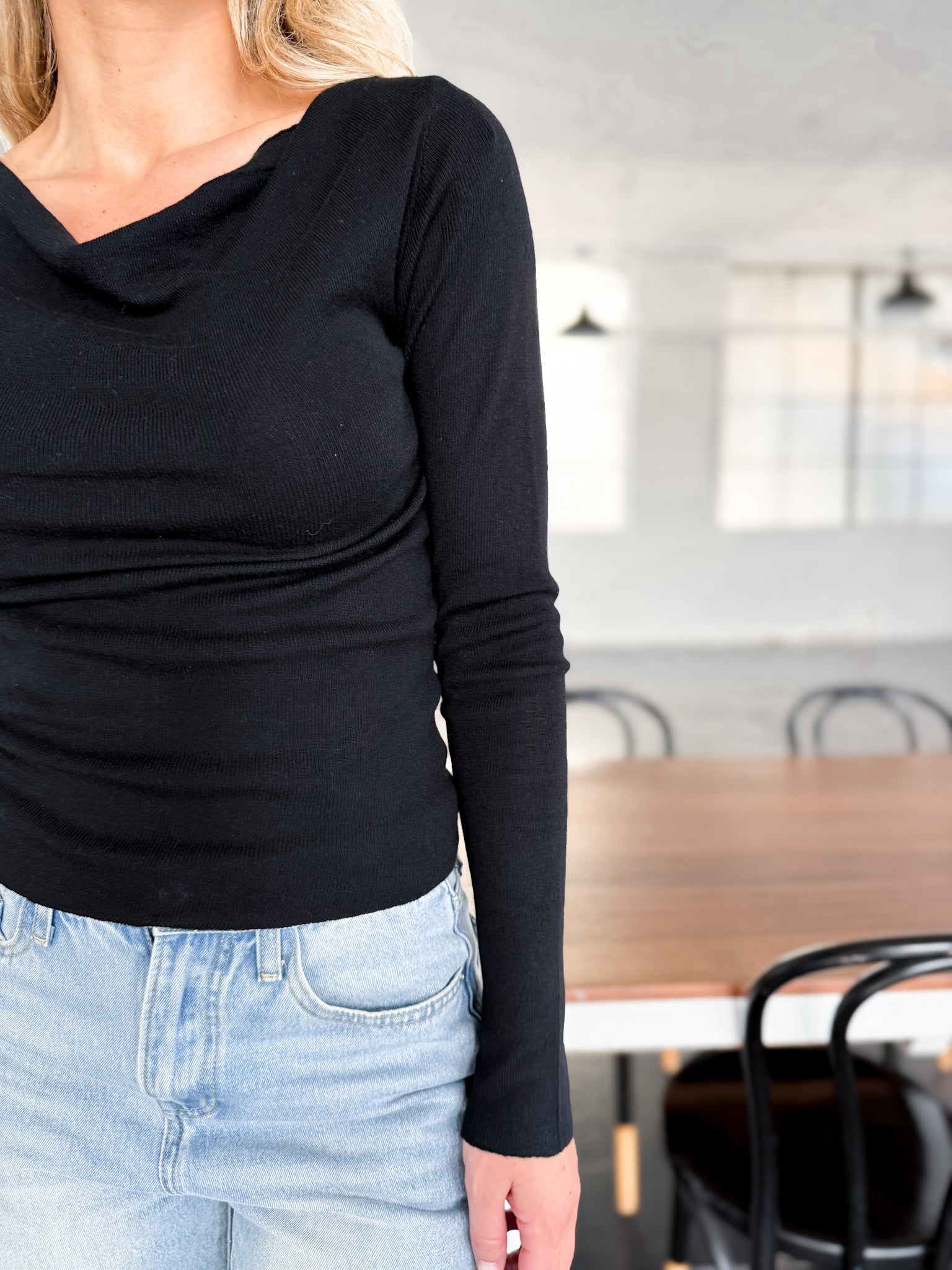 COWL NECK KNIT