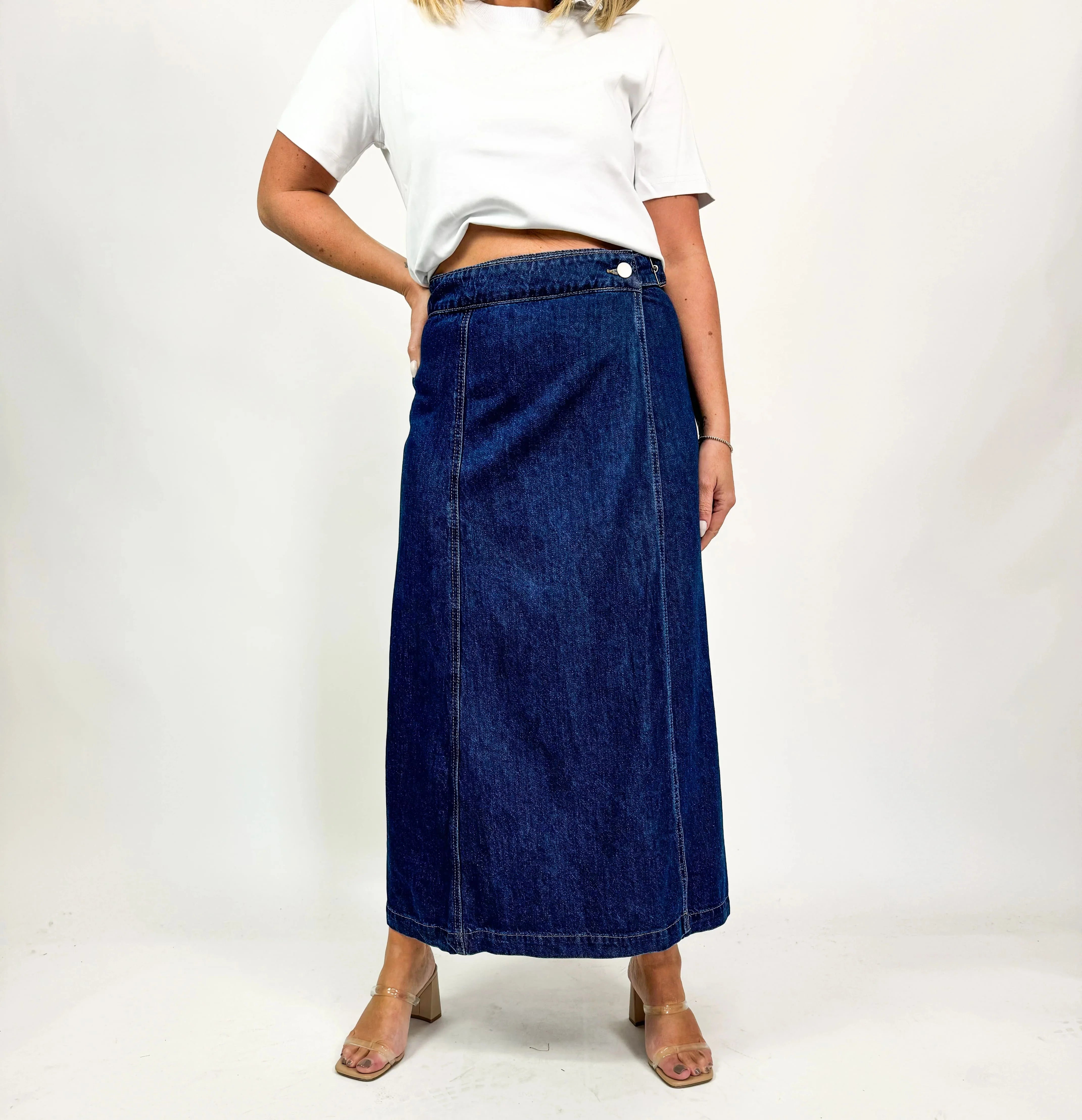 WRAP DENIM SKIRT