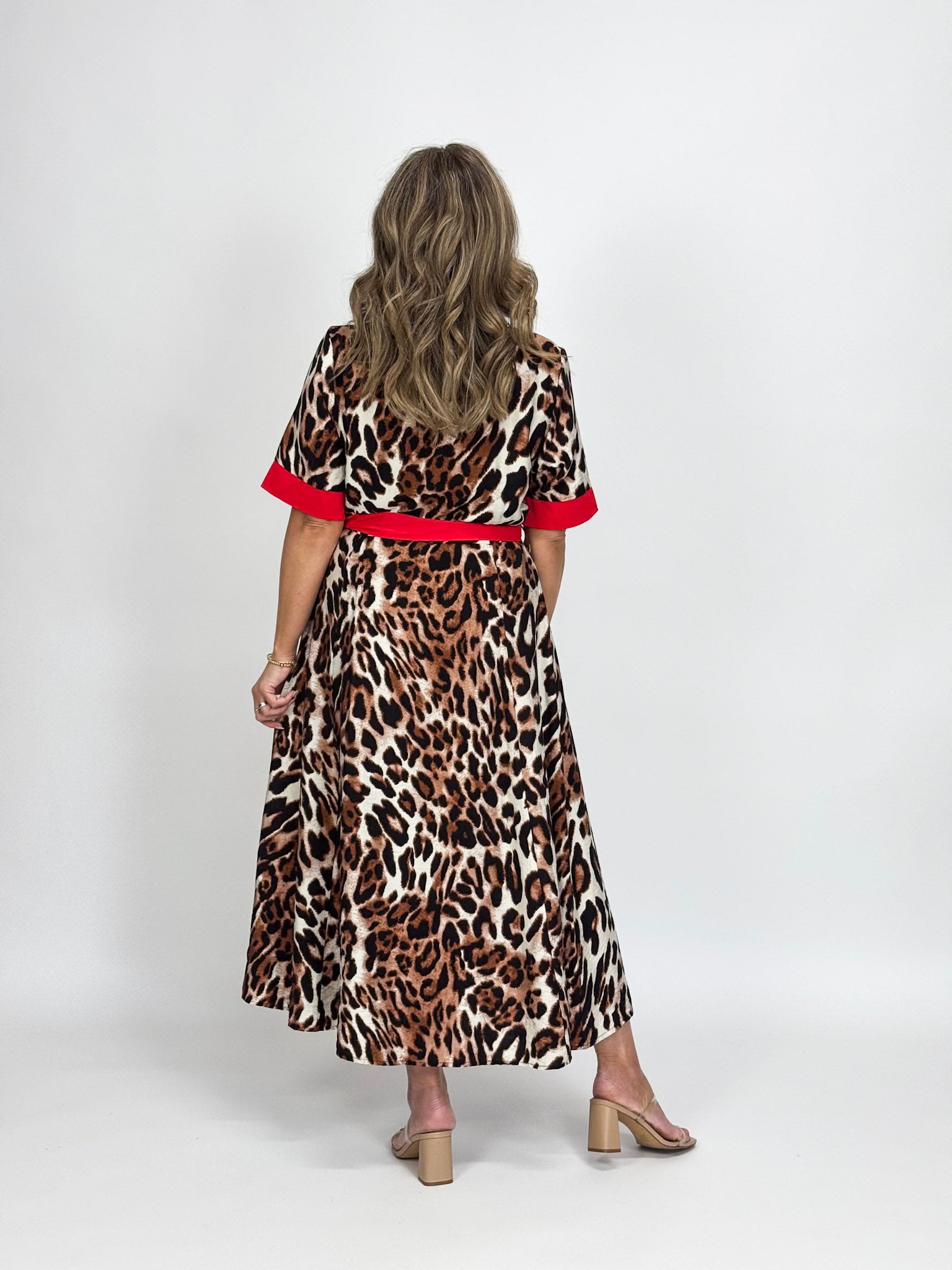 ANIMAL CONTRAST SHIRT DRESS