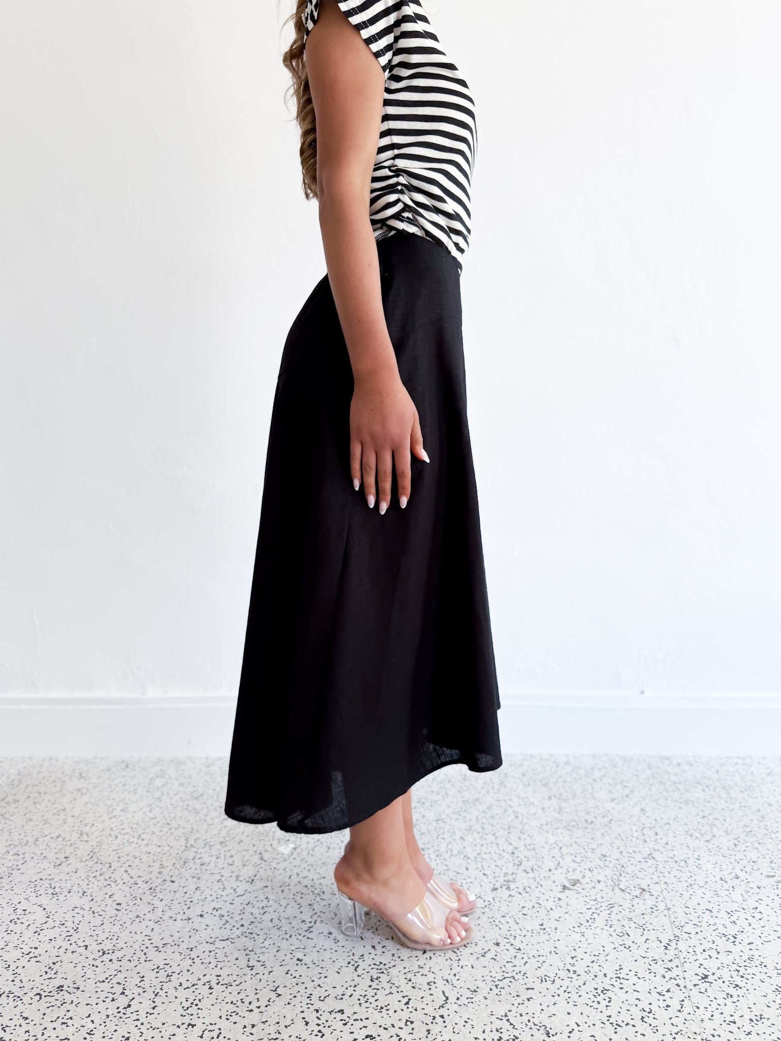 Aline linen skirt