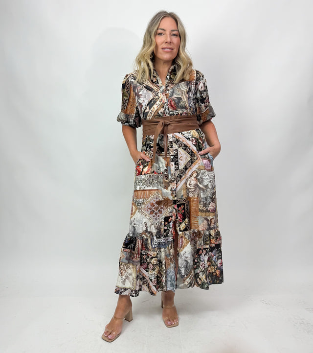 VATICAN ROMANCE BELTED DRESS