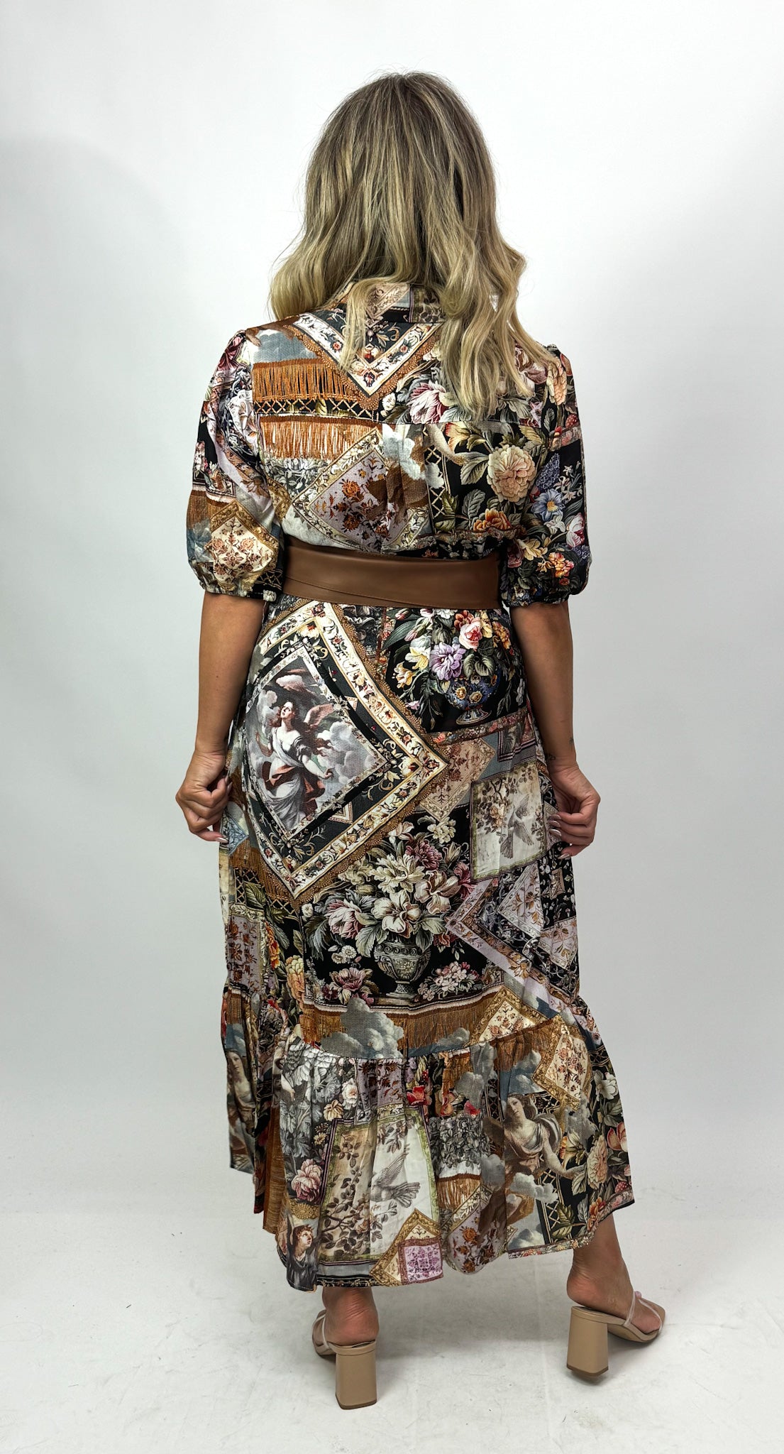 VATICAN ROMANCE BELTED DRESS