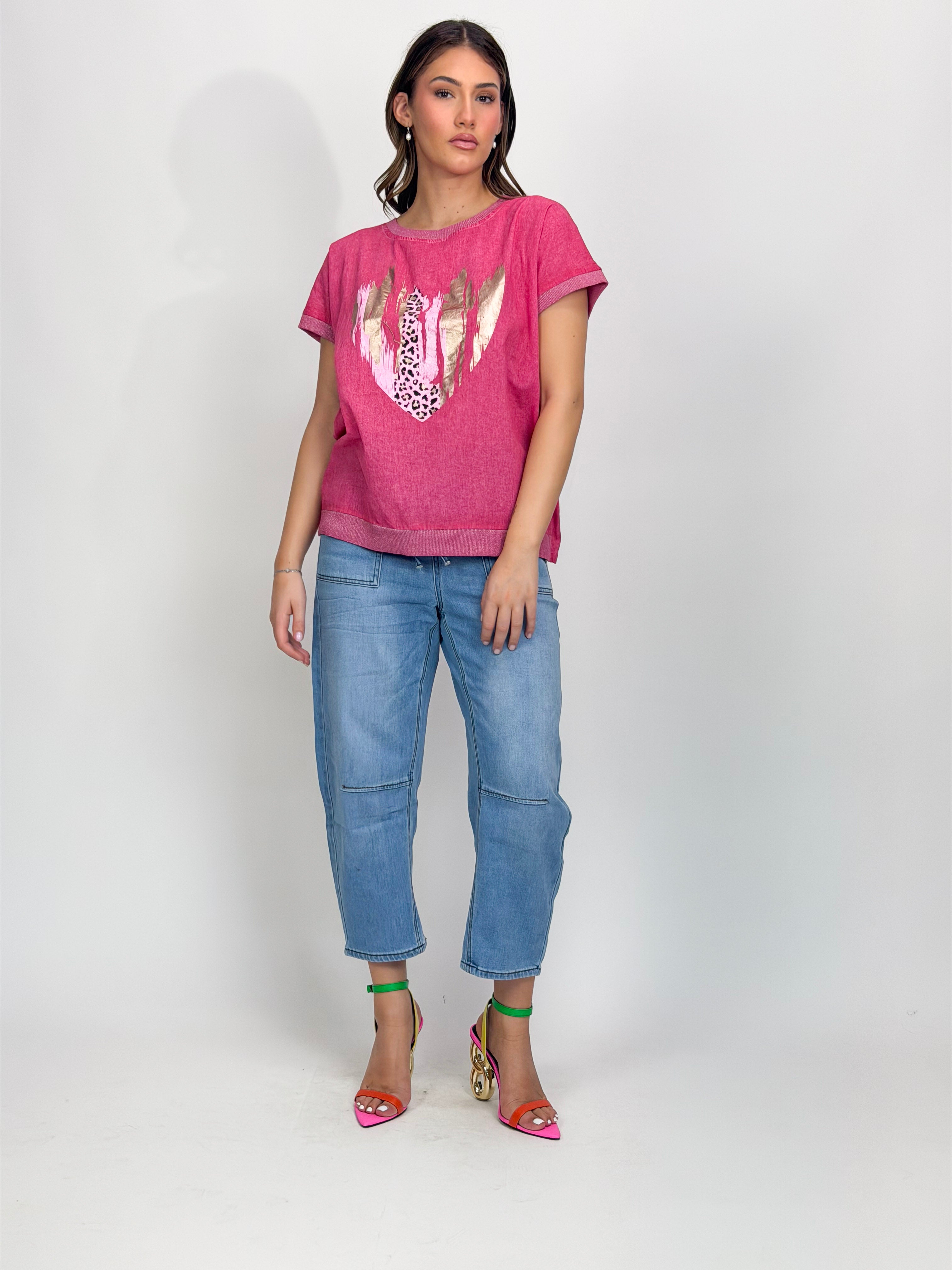 LOVE METALIC MOTIF TEE