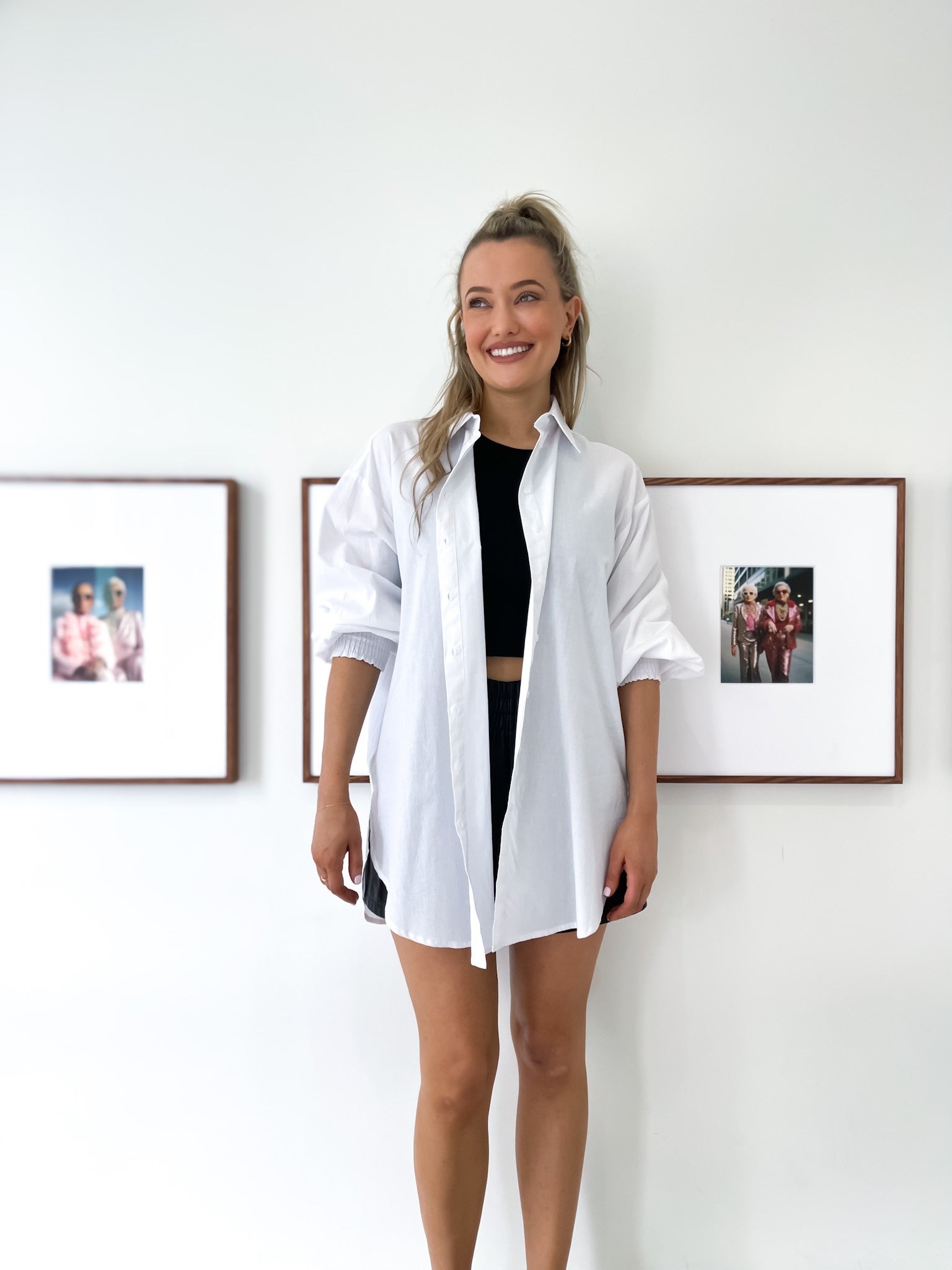 BOYFRIEND SHIRT SHIRRED CUFF