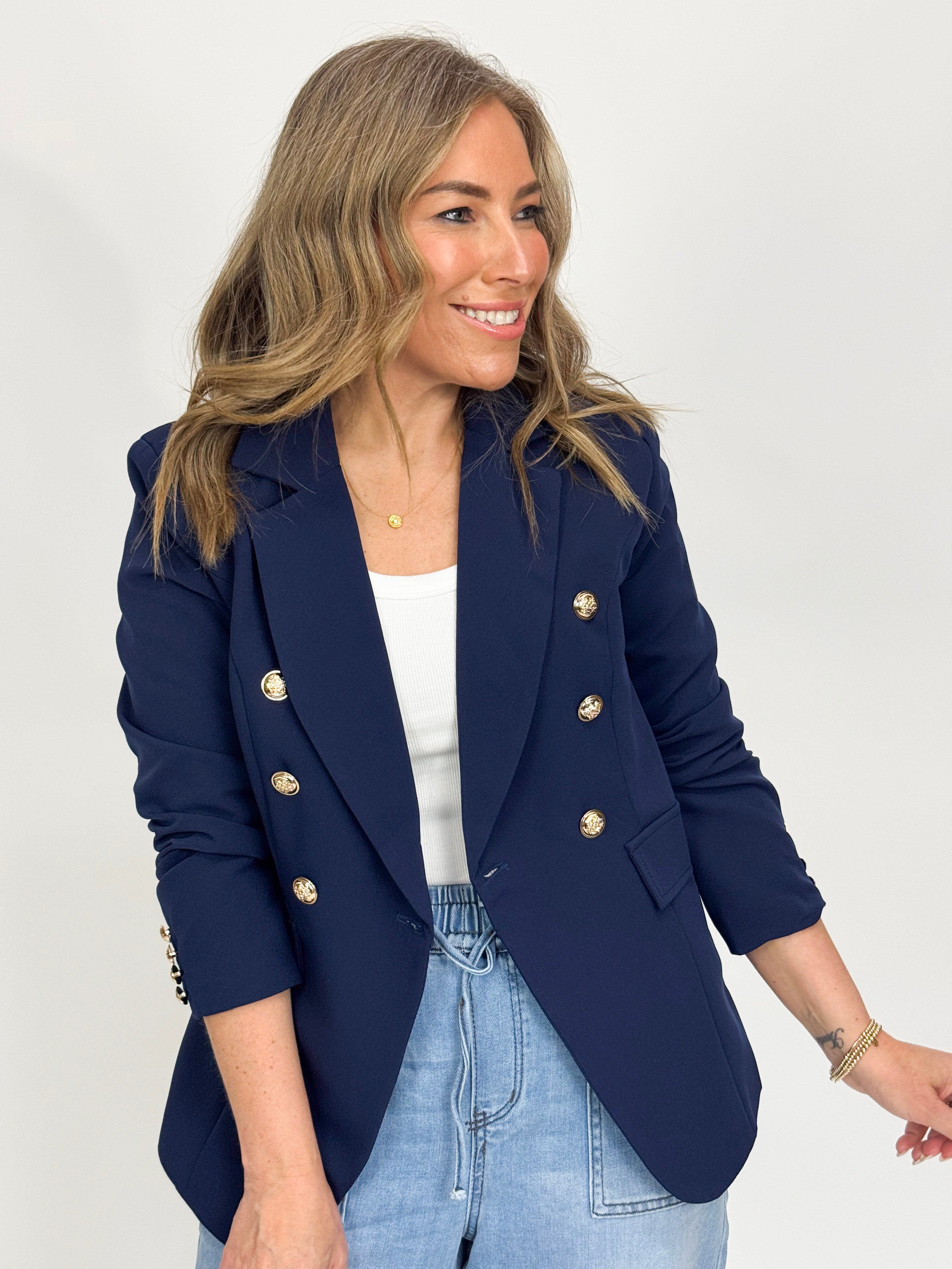 TAHLIA BLAZER - NAVY & BLACK