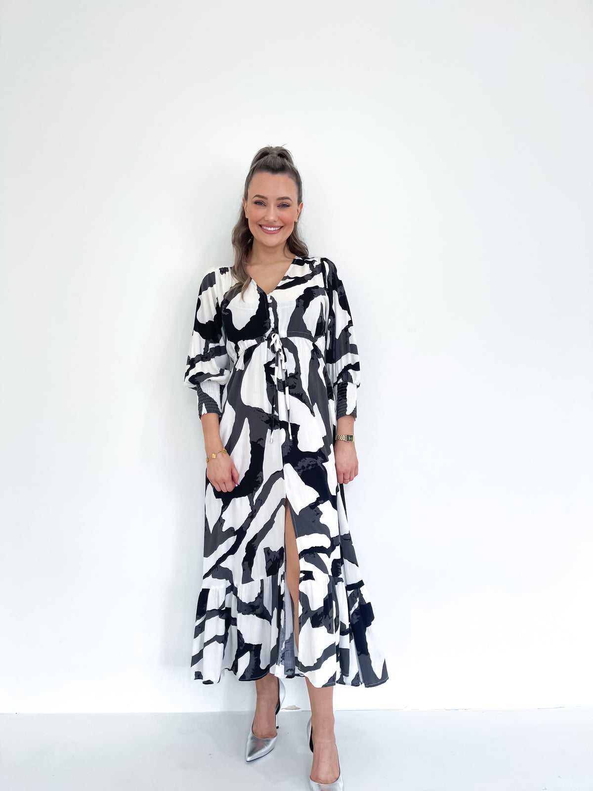 JUNE MONOCHROME  MAXI DRESS